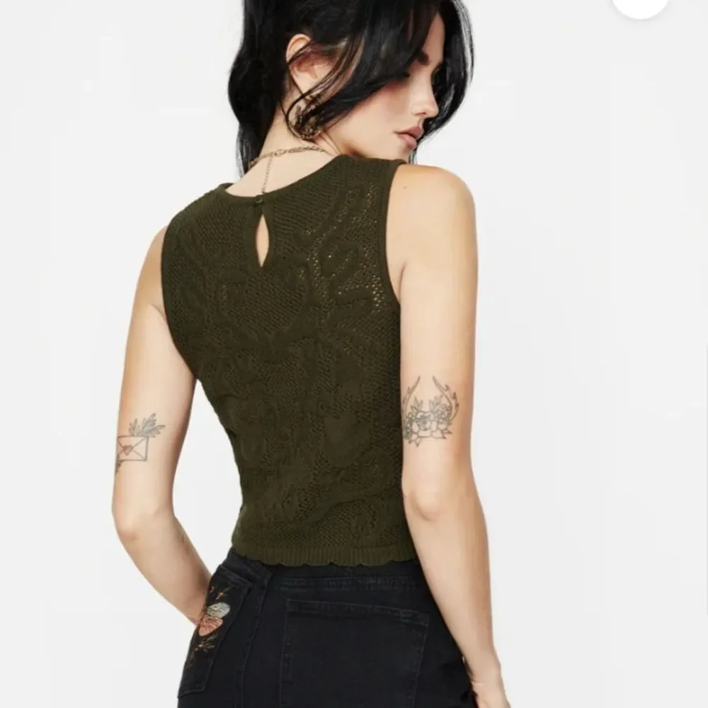 NWT Disturbia Tulip Jacquard Knit Crop Top - Picture 3 of 9